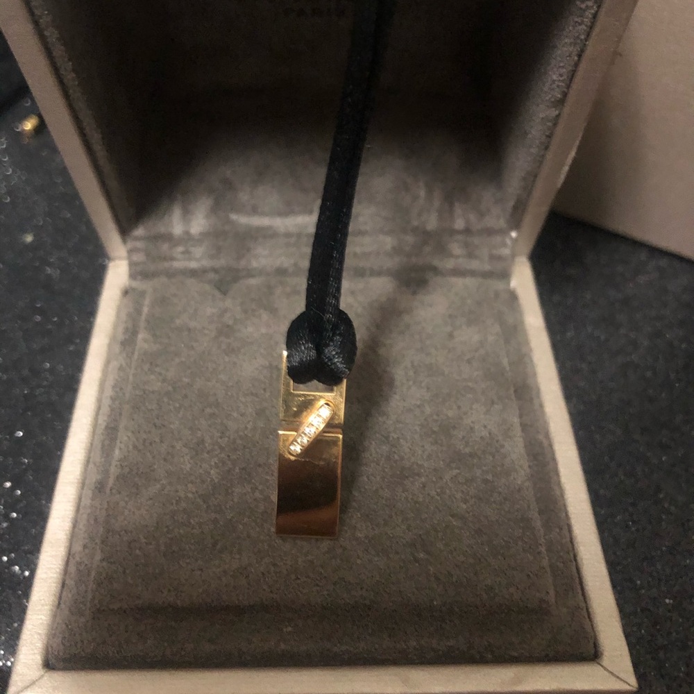 Auth Chaumet 18kt gold and diamond necklace